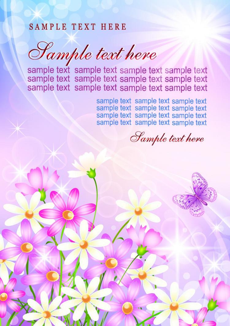 free vector Colorful flowers background 03 vector